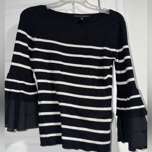 White House Black Market Ribbed Striped Top